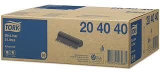 CJ. 20PAQ.x 50 UNDS. TORK BOLSA NEGRA PARA PAPELERA 5 LT.