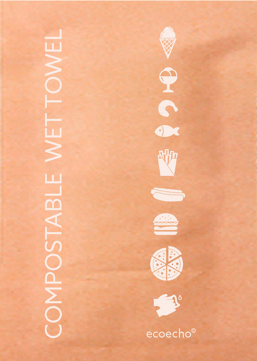 186993 CJ. 1.000 UNDS. TOALLITAS COMPOSTABLES 60x55mm (150x130mm)