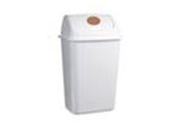CJ. 6 UNDS. CUBO PAPELERA LIBRA 50 LITROS C/TAPA BASCULANTE MARRON
