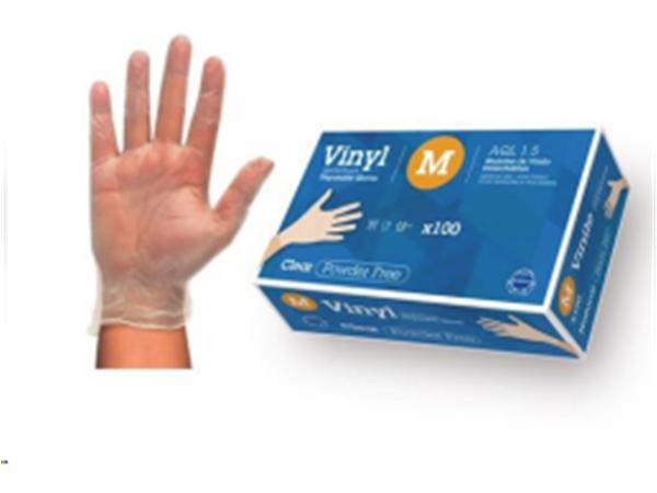 PAQ. 100 UNI. GUANTE VINILO TRANSPARENTE SIN POLVO  T-M