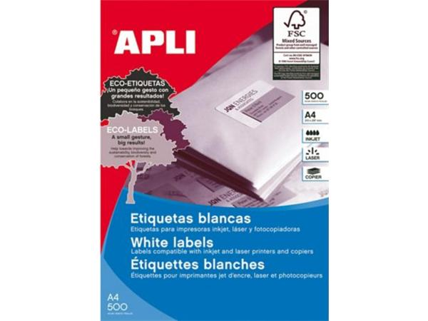 CJ. 2.400 ETIQUETAS ADHESIVAS APLI 1273 - 70 x 37 mm - BLANCO