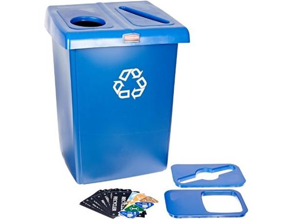 CENTRO DE RECICLAJE GLUTTON® AZUL 2 VIAS