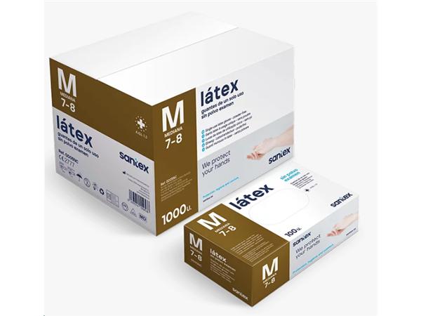PAQ. 100 UNI. GUANTE LATEX S/POLVO T-M