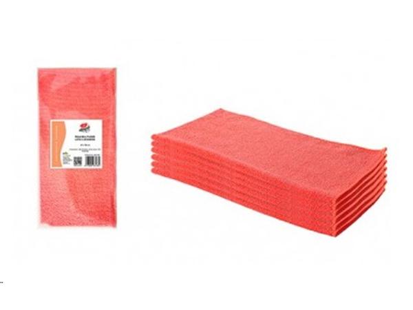 PAQ. 6 UNDS. BAYETA MICROFIBRA MULTIUSOS 40X38 cm. 250 g/m2. ROJO