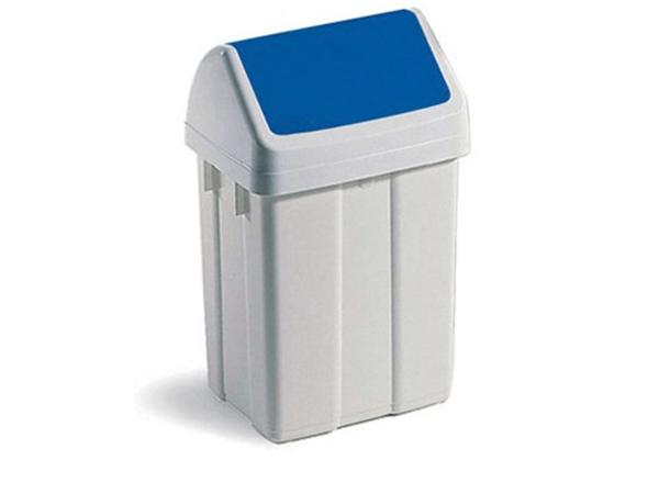 CJ. 4 UNDS. CUBO PAPELERA PISCIS AZUL 50 LT. C/ TAPA BASCULANTE