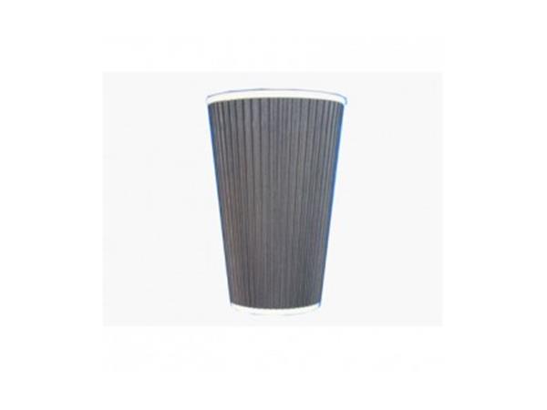 CJ. 500 UNDS. VASO DE CARTON NEGRO ONDULADO 350ml.