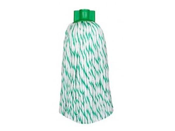 FREGONA TRENZADA MICROFIBRA VERDE-BLANCA