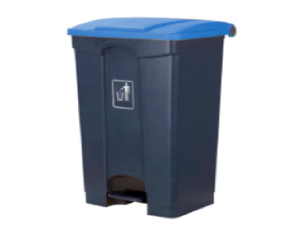 CONTENEDOR CON PEDAL GRIS + TAPA AZUL 30L