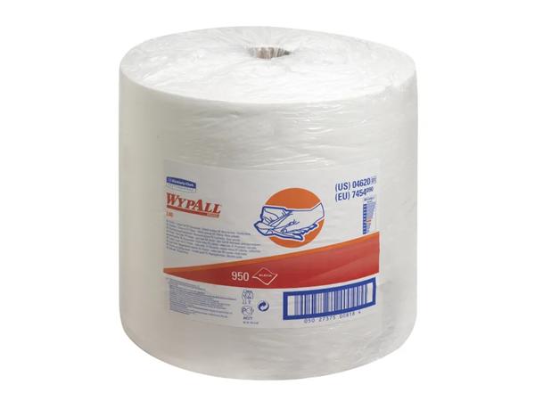 CJ. 1 UND. WYPALL L40 PAÑOS BOBINA 1/C BLANCO 950 PAÑOS