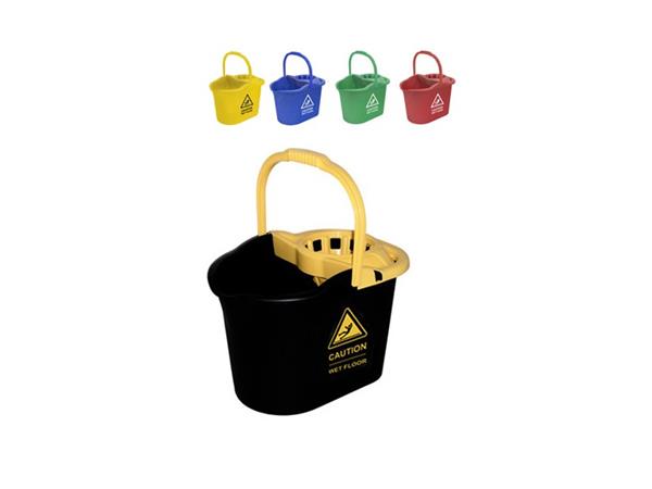 CUBO "CAUTION" CON ESCURRIDOR 16LT.