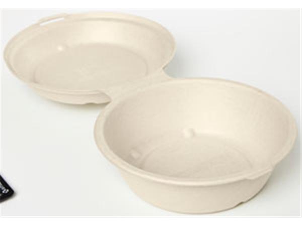 PAQ. 50 UNDS. SNACK REDONDO CON TAPA 178072P BAGASSE MARRON 750 ml 185x185x70mm