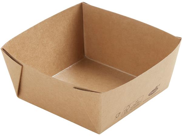 188110 CJ. 300 UNDS. CAJA VIKING® CUBE LOW 510 ml 113x113x50mm CARTON/PLA MARRON