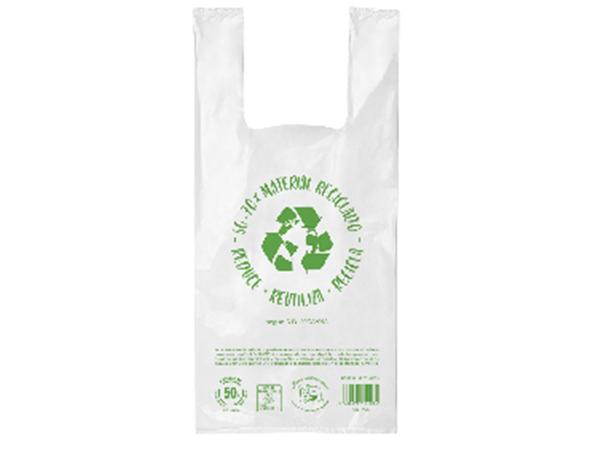 PAQ. 100 UNI. BOLSA CAMISETA BLANCA "REC50-70" 300x400MM