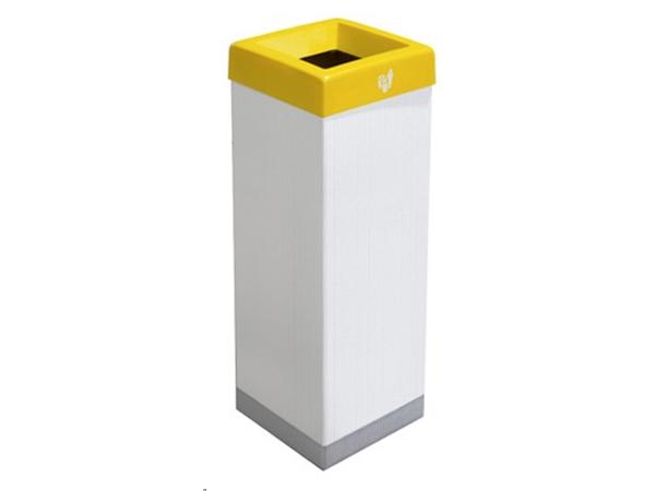 CJ. 3 UNDS. PAPELERA SELECTIVA OFFICE 45 LITROS AMARILLO 26x26x75 cm.