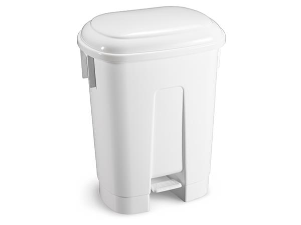 CONTENEDOR DERBY CON PEDAL 60LT TAPA BLANCA