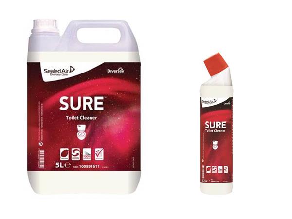 CJ. 2 UNDS. SURE WASHROOM CLEANER & DESCALER 5L