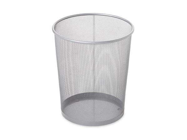 PAPELERA CONCEPT REDONDA PLATEADA 19L.
