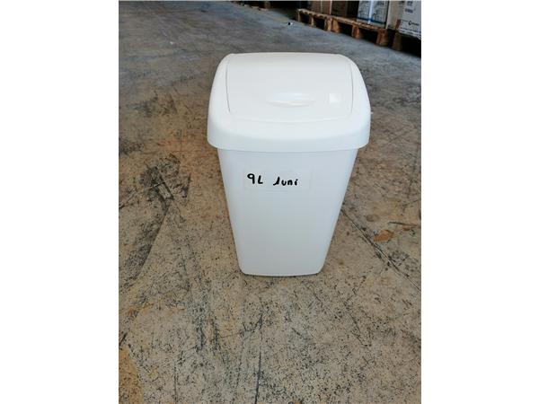 PAPELERA 9L. BLANCA TAPA BASCULANTE