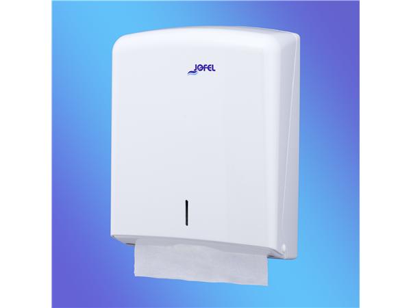 DISPENSADOR TOALLA ENTREDOBLADA PLASTICO BLANCO