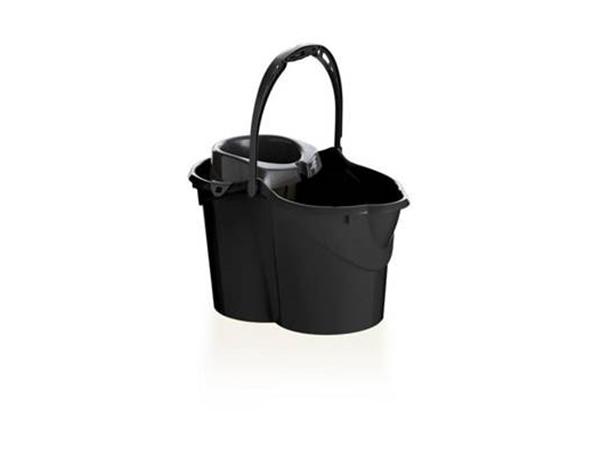 CUBO OVALADO 15 L NEGRO C/ ESCURRIDOR