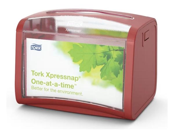 DISPENSADOR TORK XPRESSNAP MESA SERVILLETA N4 ROJO