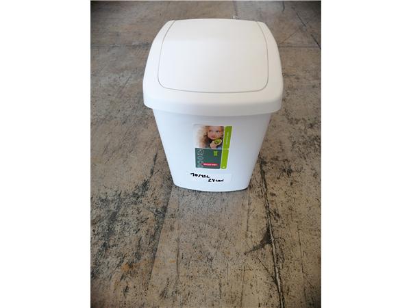 PAPELERA 10L. BLANCA TAPA BASCULANTE