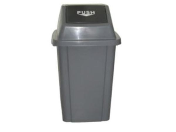 PAPELERA 100L TAPA PUSH GRIS 49x49x87 CM