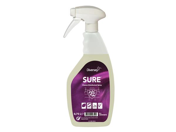 CJ. 6 UNDS. SURE CLEANER DISINF. SPRAY 750 ML.