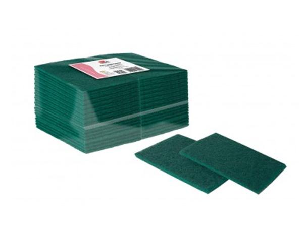 PAQ. 50 UNDS. ESTROPAJO FIBRA VERDE FUERTE 15X10X0,7 cm.