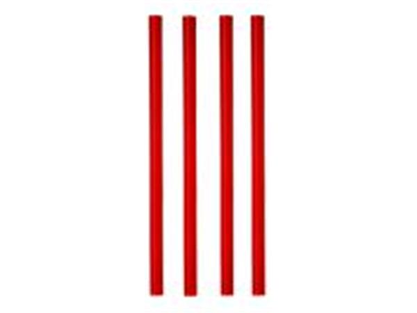 CJ. 10 PAQ. x 135 UNDS. CAÑITA RECTA 25 CM. ROJO @ 8mm