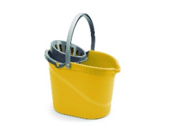 CUBO OVALADO 14 L AMARILLO C/ESCURRIDOR