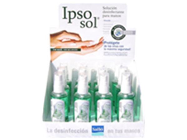 EXPOSITOR DE CARTON PARA DESINFECTANTE IPSOSOL 75 ML.
