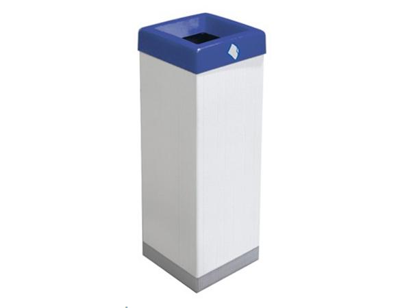 CJ. 3 UNDS. PAPELERA SELECTIVA OFFICE 45 LITROS AZUL 26x26x75 cm.
