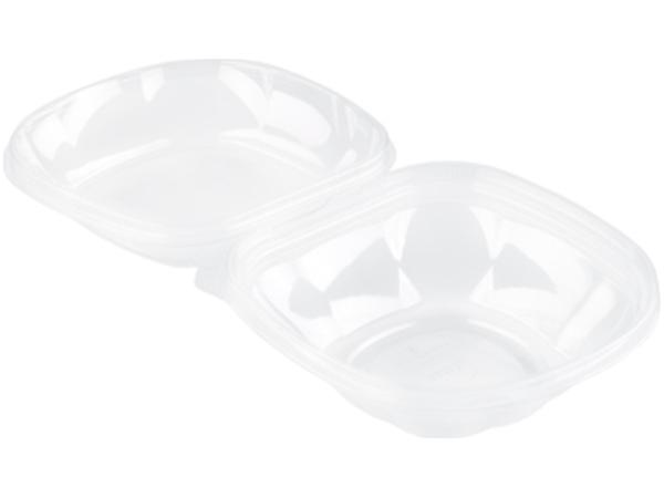 163063 CJ. 300 UNDS. CAJA ENSALADERA 1 COMP., 140x140x58 mm, 250 ml TRANSPARENTE