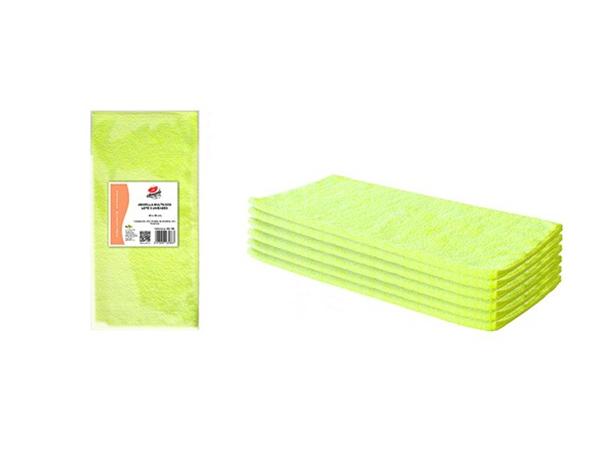 PAQ. 6 UNDS. BAYETA MICROFIBRA MULTIUSOS 40X38 cm. 250 g/m2. AMARILLO