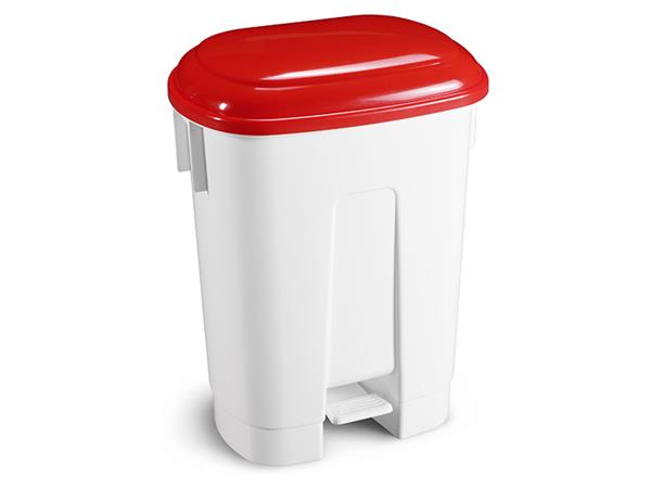 CONTENEDOR DERBY CON PEDAL 60LT TAPA ROJA