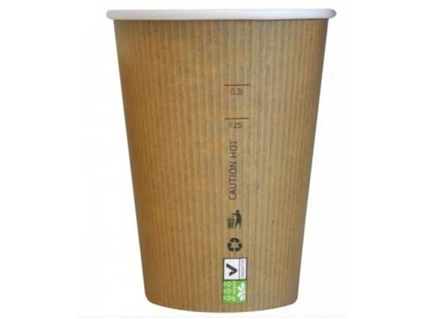 CJ. 1000 UNDS. VASO DE CARTON KRAFT ONDULADO 230 ML