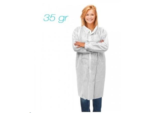 CAJA 100 UNIDS. BATA POLIPROPILENO BLANCO 35gr C/VELCRO T-XL