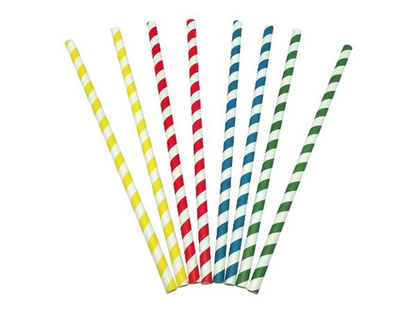 CJ. 6000 UNDS CAÑITAS RECTAS PAPEL COLORES A RAYAS 8x200mm