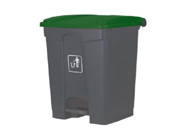 CONTENEDOR CON PEDAL GRIS + TAPA VERDE 30L