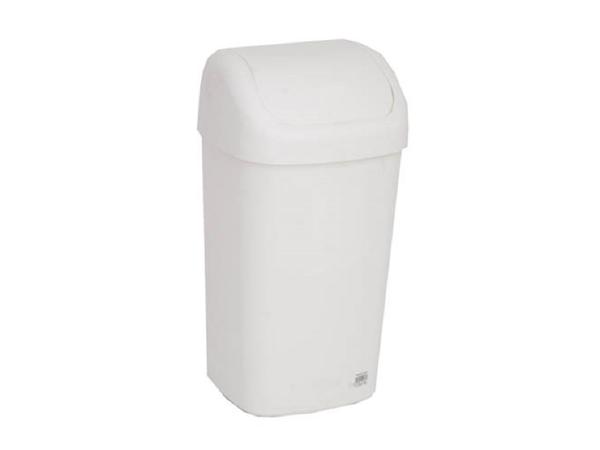 PAPELERA 25 LITROS TAPA BASCULANTE BLANCA