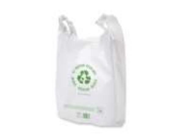 PAQ. 50 UNI. BOLSA CAMISETA BLOCK BLANCA "RECICLADA 50-70" 420/280X530MM