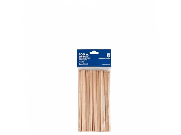 PAQ. 1000 UNDS. (10x100) BROCHETAS 15 CM NATURAL MADERA