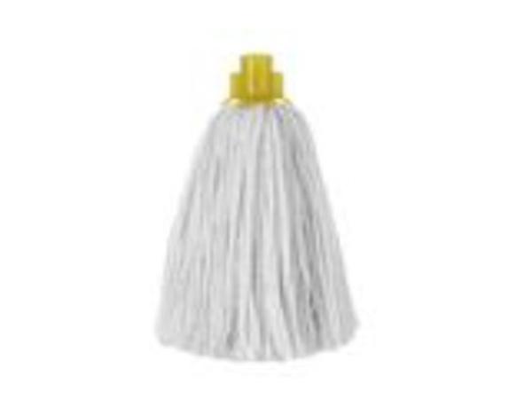 FREGONA HILO ALGODON BLANCO 4 CABOS CARDA SUPER LARGO 220 GR. CASQUILLO AMARILLO