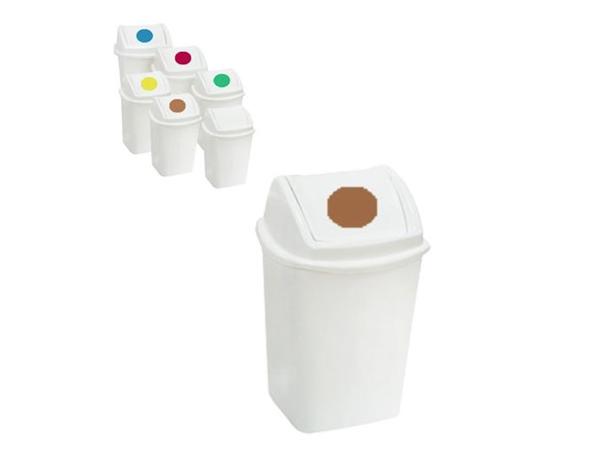 CUBO PAPELERA LIBRA MARRON 25 litros c/ TAPA BASCULANTE 34x28x40