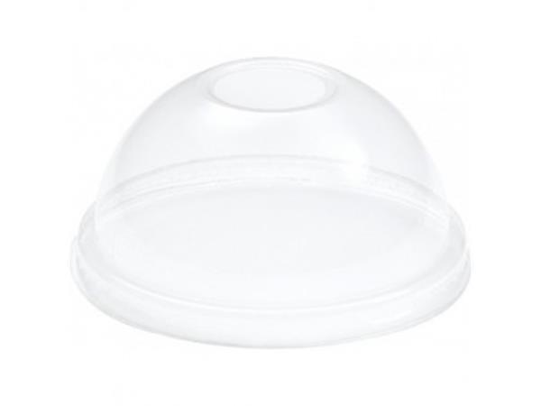 188012 CJ. 1.000 TAPA CUPULA PERFORADA PARA VASO CRYSTAL 188004 / 188005 / 188006 rPET TRANSPARENTE