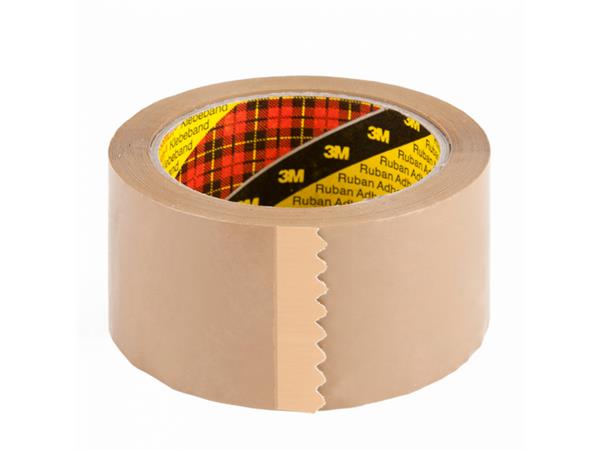 PAQ. 6 ROLLOS PRECINTO PACK 66 M X 5 CM Ø 10x5 CM MARRÓN PP