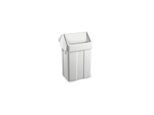 CUBO PAPELERA PISCIS BLANCO 50 LT. C/ TAPA BASCULANTE
