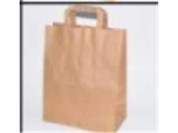 CAJA. 250 UNDS. BOLSA DE PAPEL KRAFT ASA PLANA 26X26+17 (5 PAQ X 50 UNDS)