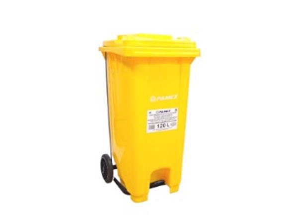 CONTENEDOR BASURA CON PEDAL YY-120C AMARILLO 120L